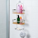 Royal Homes Shower Caddy Bamboo, Chrome