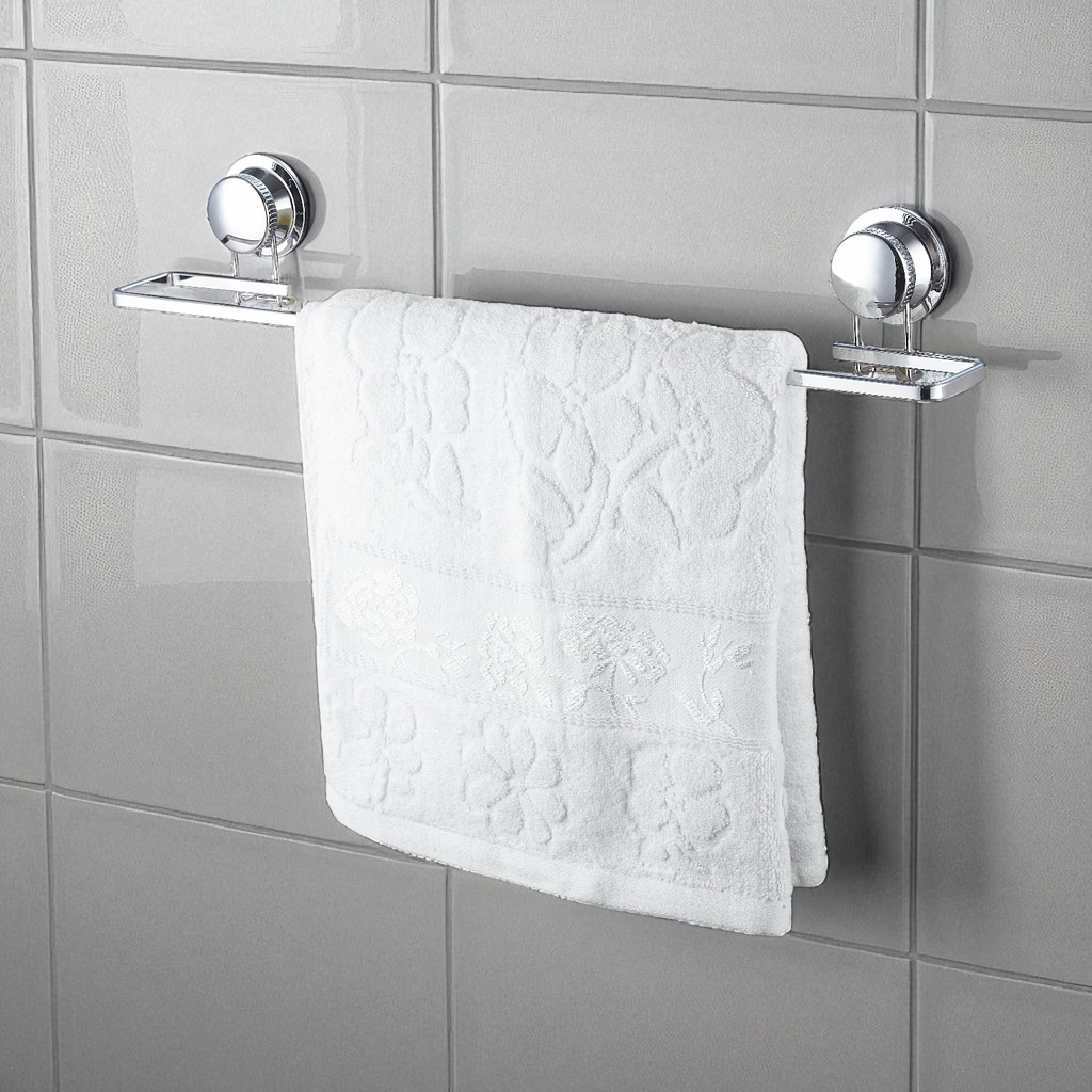 Royal Homes Flat Towel Bar With Super Suction, Chrome