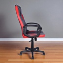 Mobel Executive Gaming Chair, Padded Arms, Black/Red/Grey (Weight Limit 220lb)
