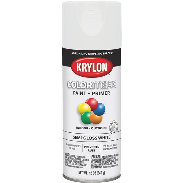 Krylon ColorMaxx Semi-Gloss Spray Paint 12 Oz., White