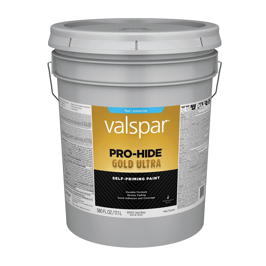 ****Valspar Pro-Hide Gold Ultra Latex Exterior Flat Paint, Clear Base, 5 Gal.
