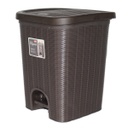 Mr. Save Plastic Step-On Trash Can 12.5x15.5 In. Blk/ Beige