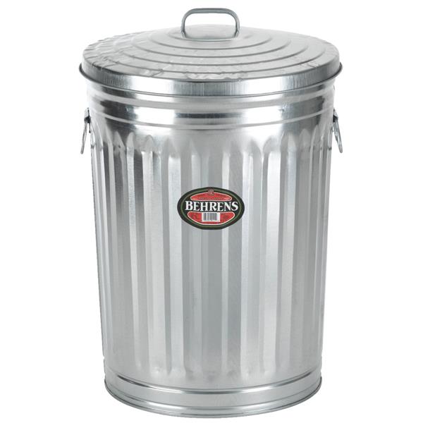 Behrens Trash Can with Lid 20 Gal. Silver