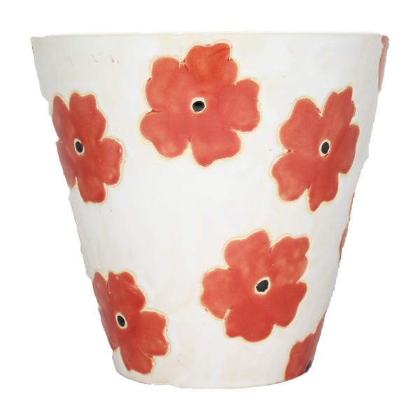 ****Classy Homes Ceramic Plant Pots Floral Multicolor L