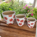 ****Classy Homes Ceramic Plant Pots Floral Multicolor 3 Piece Set