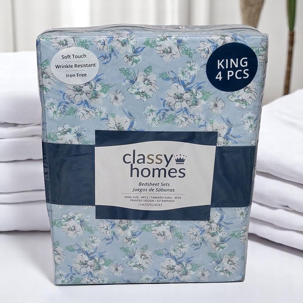 Classy Homes Printed King Sheet Set