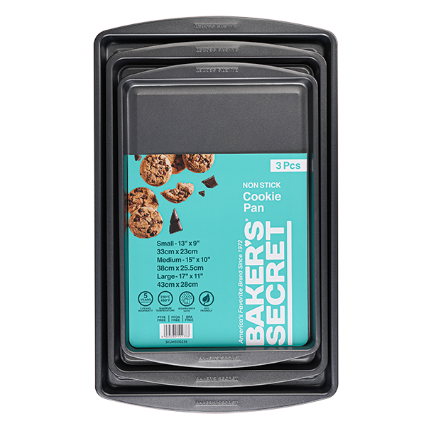 ****Baker's Secret Essential 3pc Cookie Sheet Setup