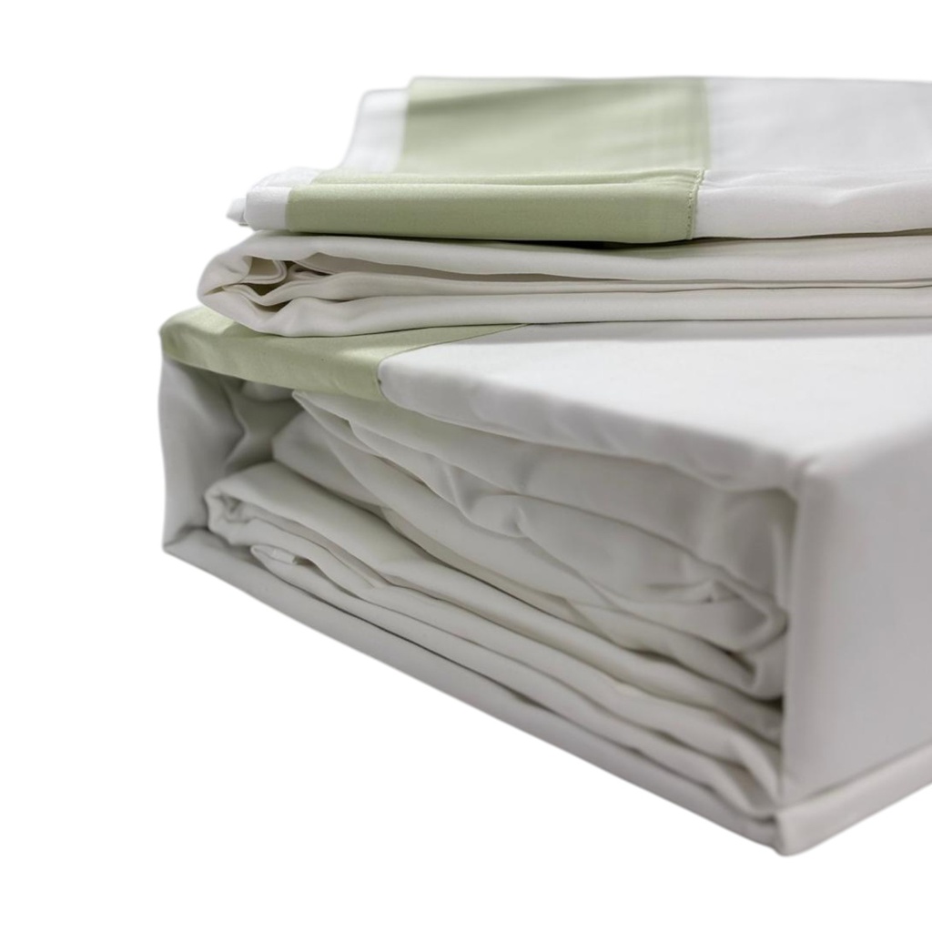 ****Kenneth Cole King Sheet Set, White With piping - 100% Cotton, 4Pc