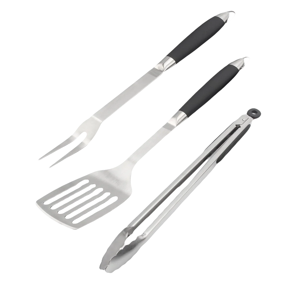 ****Baker's Secret 3pc BBQ Tool Set (Spatula, Fork, Tongs)