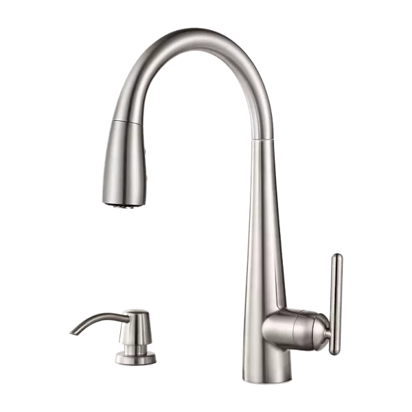 Pfister Lita 1-Handle Pull-Down Kitchen Faucet With Soap Dispenser, Stainless Steel