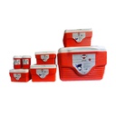 Duramade Cooler Set 7 Pc, 58 Qt.+ 2 x 8.8 Qt.+ 2 x 4.4 Qt.+ 2 x AQUA 0.79 Qt. (900Ml) - Red