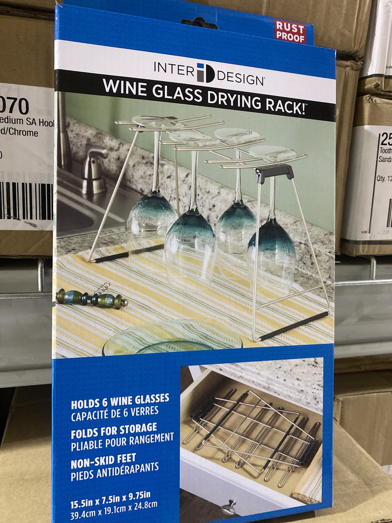 ****iDesign Classico Wine Glass Drying Rack Satin