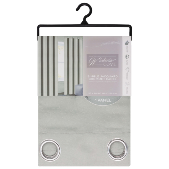 Dutty Grommet Window Curtain Panel 55 x 90 In. Silver