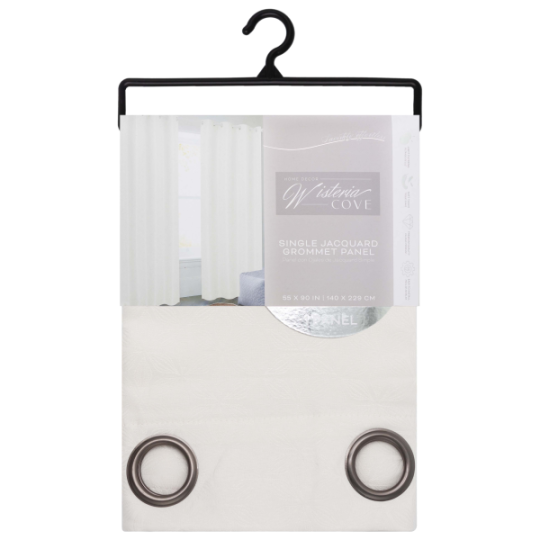 Lenox Grommet Window Curtain Panel 55 x 90 In. Ivory