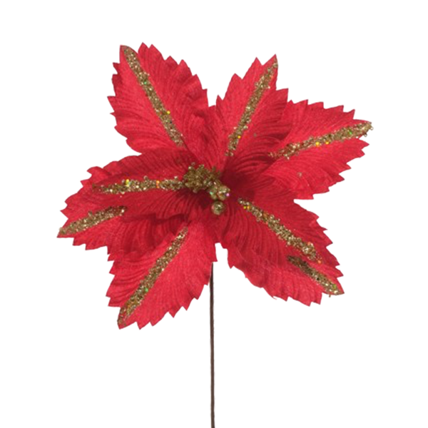 Miro Christmas Poinsettia 33x30cm 8P , Red-Gold