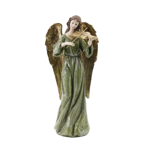 Christmas Angel with Violin 5.75x4.4x11.8 In.