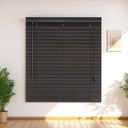 Kenneth Cole Paulownia Wood Venetian Blinds 78"x90.5" (198x230Cm), Dark Brown