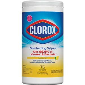 Clorox Disinfecting Cleaning Wipes, Crisp Lemon (75-Count)