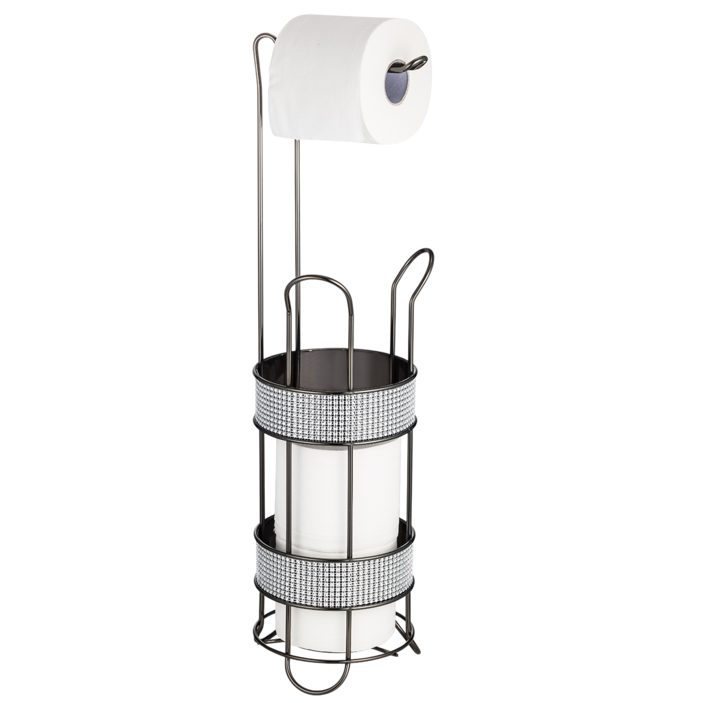 Royal Homes Freestanding Toilet Paper Holder, Diamond/ Black