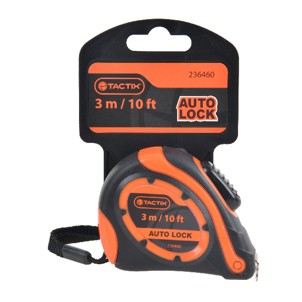 Tactix Auto-Lock Tape Measure 10 Ft./ 3Mx16mm G38