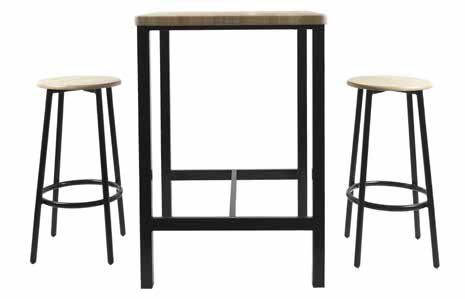 Kenneth Cole Luka Cafe Table with 2 Stools, Oak