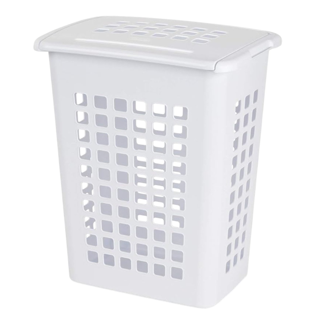 Sterilite LiftTop Laundry Hamper Rectangular Plastic, White