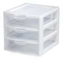 Sterilite Small 3-Drawer Cabinet 8.5 In. W x 7.25 In. H x 6.875 In. D, White
