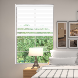 [KC202052327WH] Kenneth Cole Luxury Zebra Blinds 72x90 In. (Blackout) White