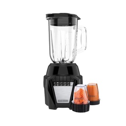 [BL0876-4BDLA] Black &amp; Decker 8-Speed Blender Glass Jar + 2 Grinders, Black