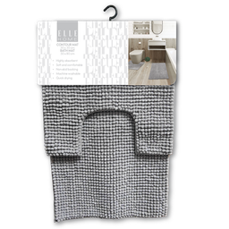 [EB2024061310] Elle Home 2pc Contour Mat &amp; Bath Mat Set, Grey