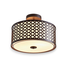 [00090C-CF RHFMCL31700] Royal Homes Flush Mount Ceiling Light, E27 40W Coffee