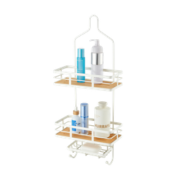 [RHSC31682] ****Royal Homes Shower Caddy 3-Tier Bamboo, White