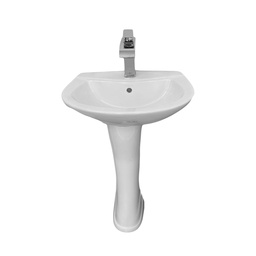[S6685WH + S6654WH] Briggs Pedestal Lavatory Sink Single Hole 19 x 15 x 33 In. White