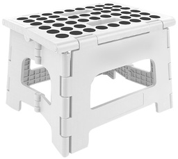 [ZZ12-W] ^Kikkerland Rhino II Folding Step Stool, Non-Slip Lightweight Plastic 300 Lb. Capacity, White