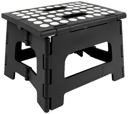 [ZZ12-BK] ^Kikkerland Rhino II Folding Step Stool, Non-Slip Lightweight Plastic 300 Lb. Capacity, Black