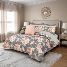 [BCSK50970] CHD 10pc King Comforter Set, Rosalie Blush