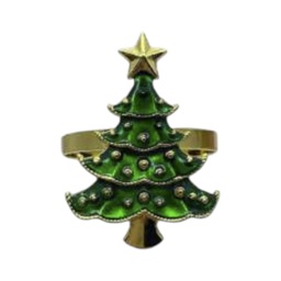 [831-D123-2517] Miro Napkin Rings, Christmas Tree - Set of 6