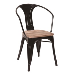 [P1910-0012 / MDCWA32095] Mobel Dining Chair with Arms, Black
