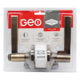 [91160-368] Geo Mateo Keyed Entry Lever Lockset