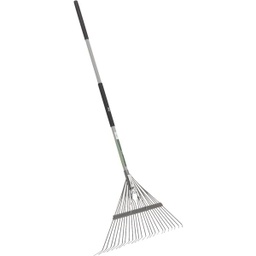 [LF-0701] Best Garden Steel Leaf Rake 24 In. with 50 In. Fiberglass Handle (24-Tine)