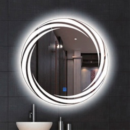 [RHLEDM17003 L-1134 RHLM17003] Royal Homes Led Mirror Round 27.5 In. Silver