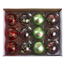 [831-XB045RGR-TIN] Miro Christmas Balls 10cm/ 4in