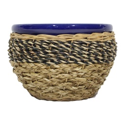 [HG 18-128/3 L CHCPP20160] ****Classy Homes Ceramic Plant Pots Seagrass L