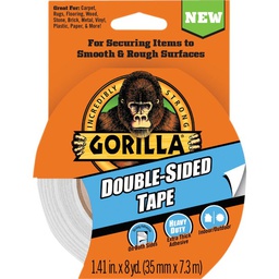 [100925 / 5122403] Gorilla Double-Sided Duct Tape 1.41 in x 8 Yd, Gray