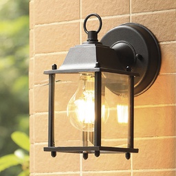 [D9204W-BK / 9204W-BK RHOWL24845] Royal Homes Outdoor Wall Light E27 60W, Black