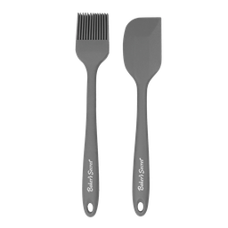 [BS40126] Baker's Secret 2pc Silicone Brush &amp; Spatula Set 8 In. &amp; 8.5 In. (21cm/22cm)