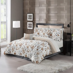 [BCSQ45697] Forrest Lake Ethan 11pc Queen Comforter Set, Taupe
