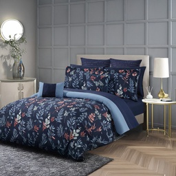 [BCSQ45701] Forrest Lake Luna 11pc Queen Comforter Set, Navy
