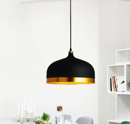 [WS-P056 RHPL29355] ****Royal Homes Pendant Light E27 60W, 12.9x8.2In. (DxH) Black&amp; Gold