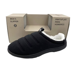 [KCSC0422-BK-L] Kenneth Cole Men Mule Slipper Black, Large